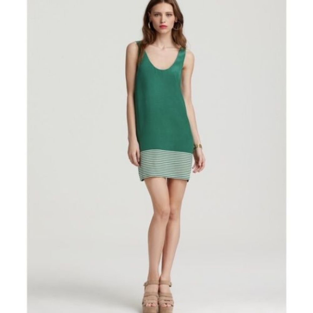 Joie Green Tank Dress Trudy Mini Stripe Silk